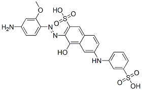 3-[(4-Amino-2-methoxyphenyl)azo]-4-hydroxy-6-[(3-sulfophenyl)amino]-2-naphthalenesulfonic acid|