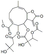 4-(3-Acetoxy-2-hydroxy-2-methyl-1-oxobutoxy)-2,3,3a,4,5,8,9,11a-octahydro-5-(3-hydroxy-3-methyl-1-oxobutoxy)-10-methyl-3-methylene-2-oxocyclodeca[b]furan-6-carboxylic acid methyl ester Structure