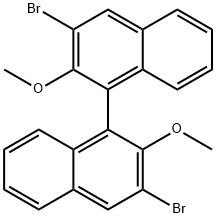 2,2′-ジメトキシ-3,3′-ジブロモ-1,1′-ビナフタレン 化学構造式