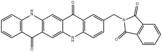 2-[(1,3-ジヒドロ-1,3-ジオキソ-2H-イソインドール-2-イル)メチル]-5,12-ジヒドロキノ[2,3-b]アクリジン-7,14-ジオン 化学構造式