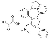 Benzo(b)pyrrolo(3,2,1-jk)(1,4)benzodiazepine, 1,2,6,7-tetrahydro-7-((d imethylamino)acetyl)-6-(2-phenylethyl)-, ethanedioate (1:1) Structure