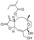 (Z)-2-Methyl-2-butenoic acid [(3aR,4R,6S,9R,10Z,11aR)-2,3,3a,4,5,6,7,8,9,11a-decahydro-9-hydroxy-10-hydroxymethyl-6-methyl-3-methylene-2-oxo-6,9-epoxycyclodeca[b]furan-4-yl] ester 结构式