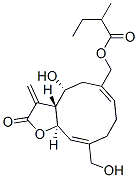 2-Methylbutanoic acid [[(3aR,4R,6Z,10Z,11aR)-2,3,3a,4,5,8,9,11a-octahydro-4-hydroxy-10-hydroxymethyl-3-methylene-2-oxocyclodeca[b]furan-6-yl]methyl] ester Structure