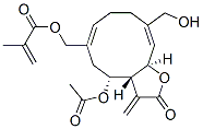 2-Methylpropenoic acid [[(3aR,4R,6Z,10E,11aR)-4-acetoxy-2,3,3a,4,5,8,9,11a-octahydro-10-hydroxymethyl-3-methylene-2-oxocyclodeca[b]furan-6-yl]methyl] ester,75683-56-6,结构式