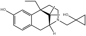 [2R,(-)]-6-エチル-1,2,3,4,5,6-ヘキサヒドロ-3-[(1-ヒドロキシシクロプロピル)メチル]-11,11-ジメチル-2,6-メタノ-3-ベンゾアゾシン-8-オール 化学構造式