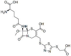 75705-49-6 (7S)-7-[[(R)-5-Amino-5-carboxy-1-oxopentyl]amino]-7-methoxy-3-[[[5-[(carboxymethyl)thio]-1,3,4-thiadiazol-2-yl]thio]methyl]cepham-3-ene-4-carboxylic acid