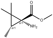 Cyclopropanecarboxylic acid, 1-amino-2,2,3-trimethyl-, methyl ester, cis- (9CI) Struktur