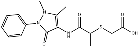 ({2-[(1,5-dimethyl-3-oxo-2-phenyl-2,3-dihydro-1H-pyrazol-4-yl)amino]-1-methyl-2-oxoethyl}thio)acetic acid 化学構造式