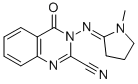 2-Quinazolinecarbonitrile, 3,4-dihydro-3-((1-methyl-2-pyrrolidinyliden e)amino)-4-oxo-,75723-04-5,结构式