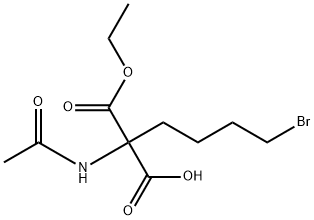 Propanedioic acid, 2-(acetylamino)-2-(4-bromobutyl)-, 1-ethyl ester Structure
