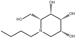 3,4,5-Piperidinetriol, 1-butyl-2-(hydroxymethyl)-, (2R,3S,4R,5R)- (9CI) 化学構造式