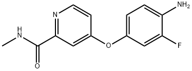 4-(4-アミノ-3-フルオロフェノキシ)-N-メチル-2-ピリジンカルボキサミド 化学構造式