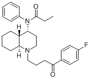 4-((N-Phenyl-N-propionyl)amino)-1-(3-(4-fluorobenzoyl)propyl)-trans-de cahydroquinoline Structure