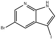 5-ブロモ-3-ヨード-1H-ピロロ[2,3-B]ピリジン 化学構造式
