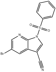 1H-Pyrrolo[2,3-b]pyridine-3-carbonitrile, 5-broMo-1-(phenylsulfonyl)- Struktur