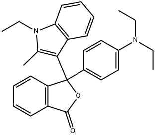 3-[4-(diethylamino)phenyl]-3-(1-ethyl-2-methyl-1H-indol-3-yl)phthalide Struktur