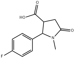 2-(4-FLUOROPHENYL)-1-METHYL-5-OXO-3-PYRROLIDINECARBOXYLIC ACID Struktur