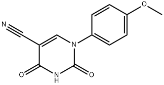 1-(4-METHOXYPHENYL)-2,4-DIOXO-1,2,3,4-TETRAHYDRO-5-PYRIMIDINECARBONITRILE Struktur
