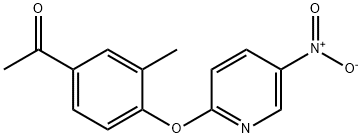 1-{3-methyl-4-[(5-nitropyridin-2-yl)oxy]phenyl}ethanone Struktur