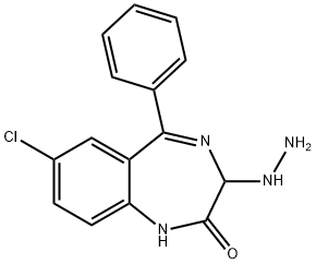 7-Chloro-3-hydrazino-5-phenyl-1,3-dihydro-2H-1,4-benzodiazepin-2-one 结构式