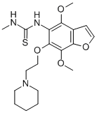 Urea, 1-(4,7-dimethoxy-6-(2-piperidinoethoxy)-5-benzofuranyl)-3-methyl -2-thio- 结构式
