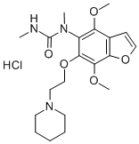1-(4,7-Dimethoxy-6-(2-piperidinoethoxy)-5-benzofuranyl)-1,3-dimethylur ea hydrochloride,75883-73-7,结构式