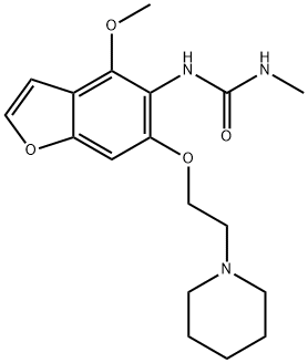 3-[4-methoxy-6-[2-(1-piperidyl)ethoxy]benzofuran-5-yl]-1-methyl-urea,75902-76-0,结构式