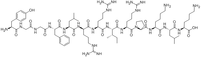 H-TYR-GLY-GLY-PHE-LEU-D-ARG-ARG-ILE-ARG-PRO-LYS-LEU-LYS-OH 化学構造式