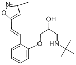 rac-(R*)-1-[(1,1-ジメチルエチル)アミノ]-3-[2-[(E)-2-(3-メチル-5-イソオキサゾリル)エテニル]フェノキシ]-2-プロパノール 化学構造式