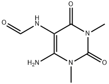 N-[(6-アミノ-1,2,3,4-テトラヒドロ-1,3-ジメチル-2,4-ジオキソピリミジン)-5-イル]ホルムアミド 化学構造式