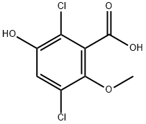 2,5-Dichloro-3-hydroxy-6-methoxybenzoic acid Struktur