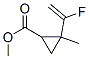 Cyclopropanecarboxylic acid, 2-(1-fluoroethenyl)-2-methyl-, methyl ester, 化学構造式
