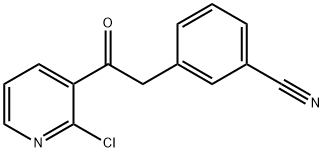 2-CHLORO-3-[2-(3-CYANOPHENYL)-1-OXOETHYL]PYRIDINE 化学構造式