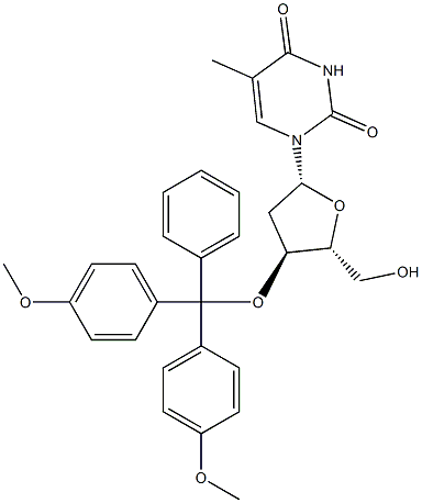 3'-O-(4,4'-dimethoxytrityl)-thymidine Struktur