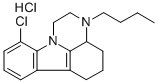 1H-Pyrazino(3,2,1-jk)carbazole, 2,3,3a,4,5,6-hexahydro-3-butyl-10-chlo ro-, hydrochloride 化学構造式