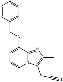 2-METHYL-8-(PHENYLMETHOXY)IMIDAZO[1,2-A]PYRIDINE-3-ACETONITRILE,76081-98-6,结构式