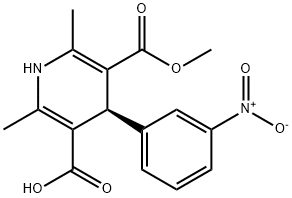 (S)-(+)-1,4-Dihydro-2,6-dimethyl-4-(3-nitrophenyl)-3,5-pyridinedicarboxylic Acid Monomethyl Ester Struktur