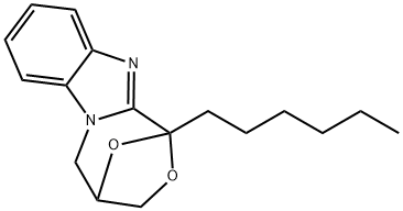 1,4-Epoxy-1H,3H-(1,4)oxazepino(4,3-a)benzimidazole, 4,5-dihydro-1-hexy l- Structure