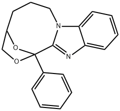 1,4-Epoxy-1H,3H-(1,4)oxazonino(4,3-a)benzimidazole, 4,5,6,7-tetrahydro -1-phenyl- 化学構造式