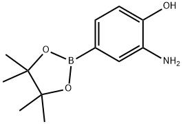 3-アミノ-4-ヒドロキシフェニルボロン酸ピナコールエステル 化学構造式