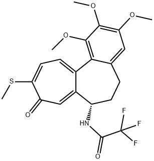 Acetamide, 2,2,2-trifluoro-N-[5,6,7,9-tetrahydro-1,2, 3-trimethoxy-10- (methylthio)-9-oxobenzo[a]heptalen-7-yl]-, (S)- 结构式