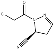 1H-Pyrazole-5-carbonitrile, 1-(chloroacetyl)-4,5-dihydro-, (5S)- (9CI) Structure