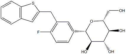 (1S)-1,5-Anhydro-1-C-[3-[(1-benzothiophen-2-yl)methyl]-4-fluorophenyl]-D-glucitol Structure