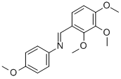 BENZENAMINE, 4-METHOXY-N-[(2,3,4-TRIMETHOXYPHENYL)METHYLENE]- 化学構造式