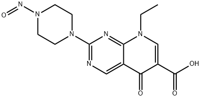 8-エチル-5,8-ジヒドロ-2-(4-ニトロソピペラジン-1-イル)-5-オキソピリド[2,3-d]ピリミジン-6-カルボン酸 化学構造式