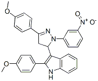 2-(4-methoxyphenyl)-3-[5-(4-methoxyphenyl)-2-(3-nitrophenyl)-3,4-dihyd ropyrazol-3-yl]-1H-indole Structure