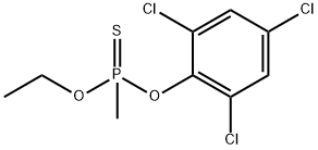 メチルホスホノチオ酸O-(2,4,6-トリクロロフェニル)O-エチル 化学構造式