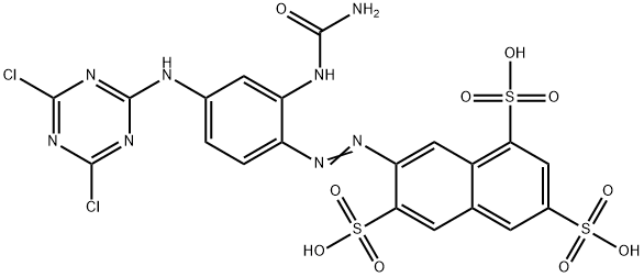 7-[[2-[(aminocarbonyl)amino]-4-[(4,6-dichloro-1,3,5-triazin-2-yl)amino]phenyl]azo]naphthalene-1,3,6-trisulphonic acid Structure