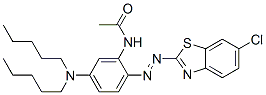 2'-(6-Chlorobenzothiazol-2-ylazo)-5'-(dipentylamino)acetanilide 结构式