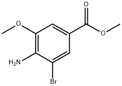 4-アミノ-3-ブロモ-5-メトキシベンゼンカルボン酸メチル 化学構造式